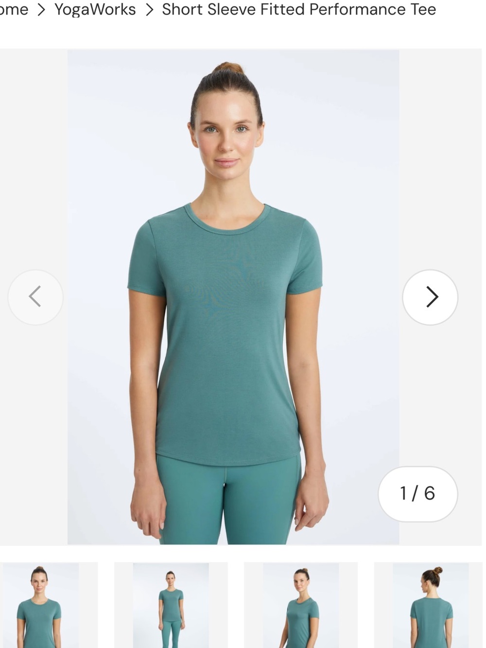 Women's YogaWorks Short Sleeve Fitted Performance Tee — Sage